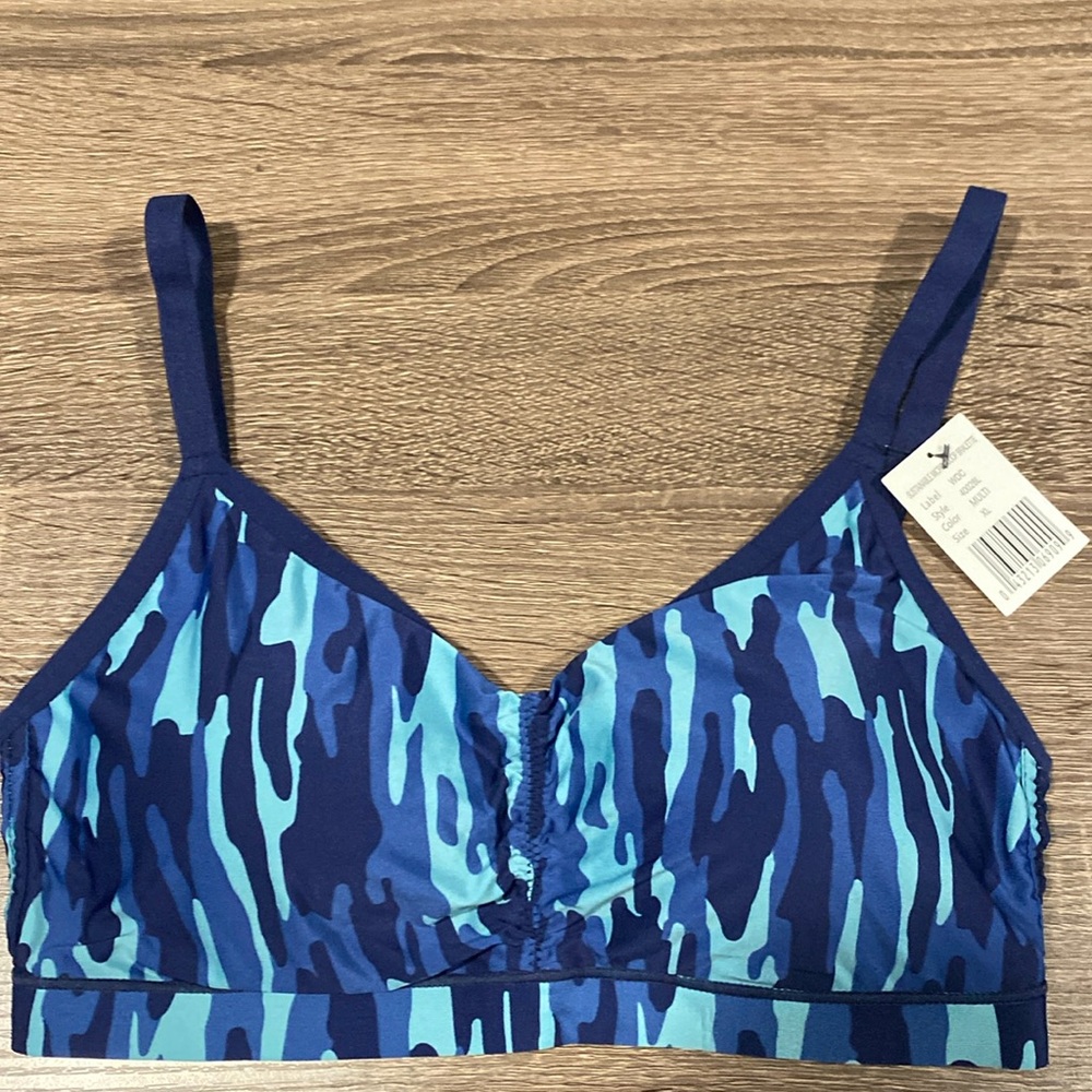 NWT - Kindly Yours Sustainable Micro Scoop Bralette - Blue Camo - XL